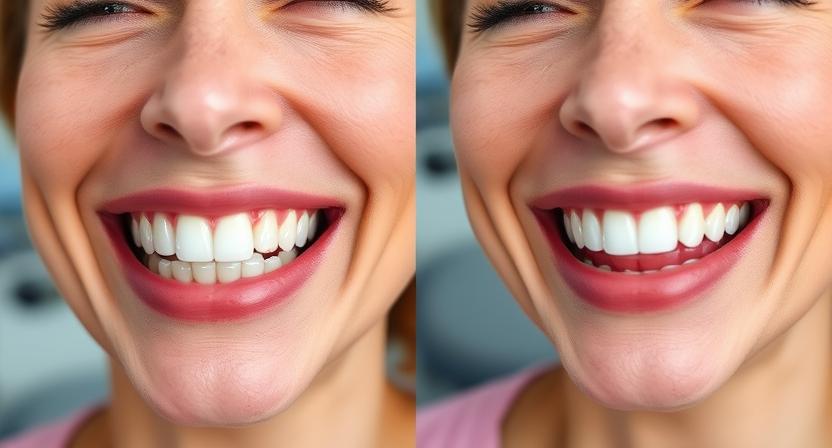 before and after hybrid denture